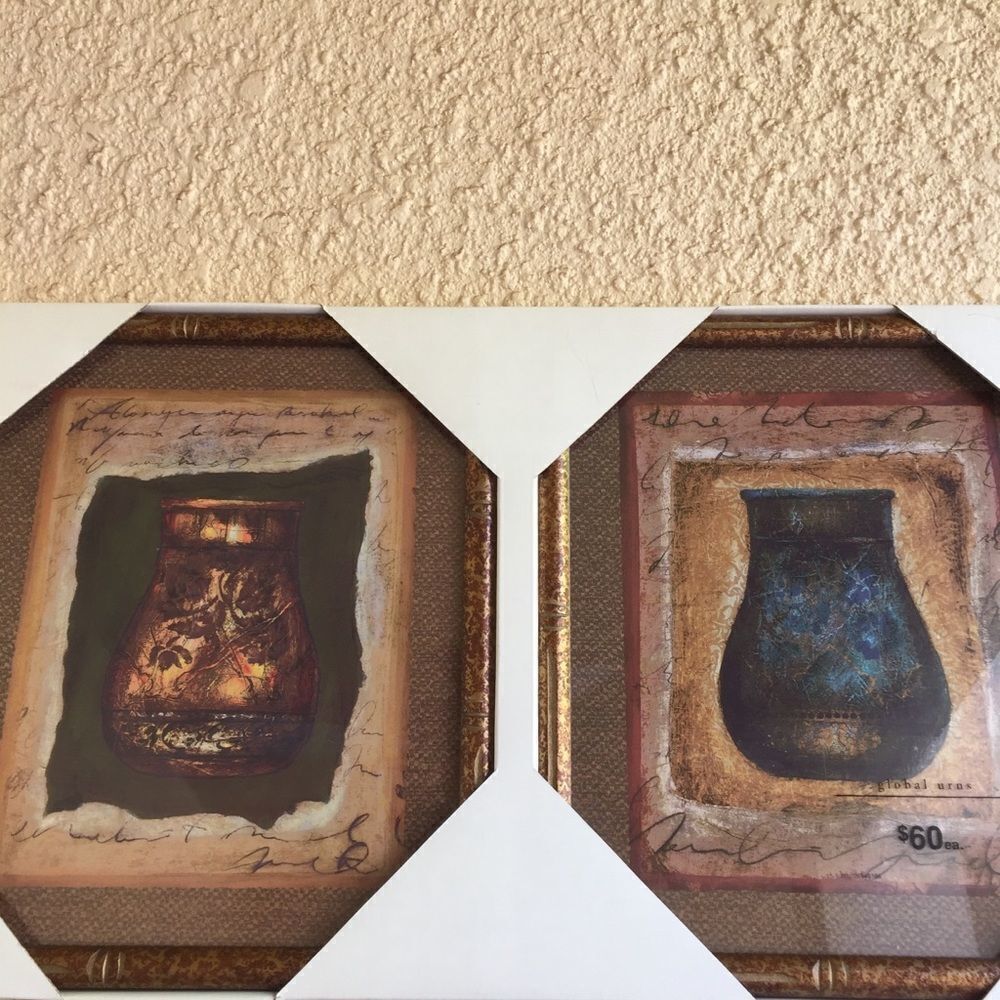 Global Script Urns by‎ Boze Miller set of 2 NWT